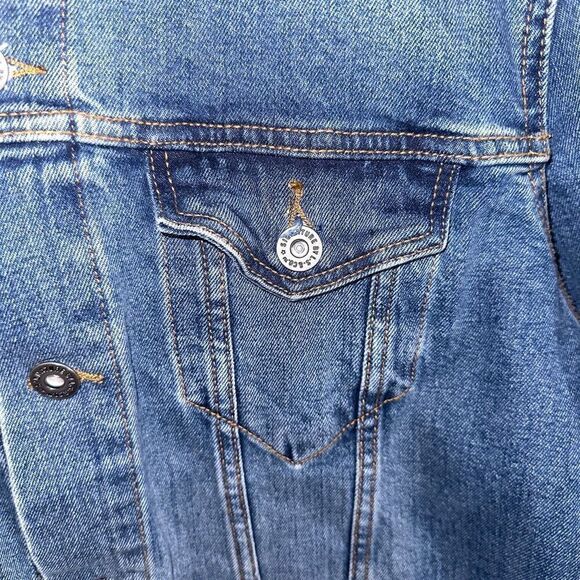 Levi’s Gold Mid Wash Denim Jean Jacket Size M - Picture 5 of 13